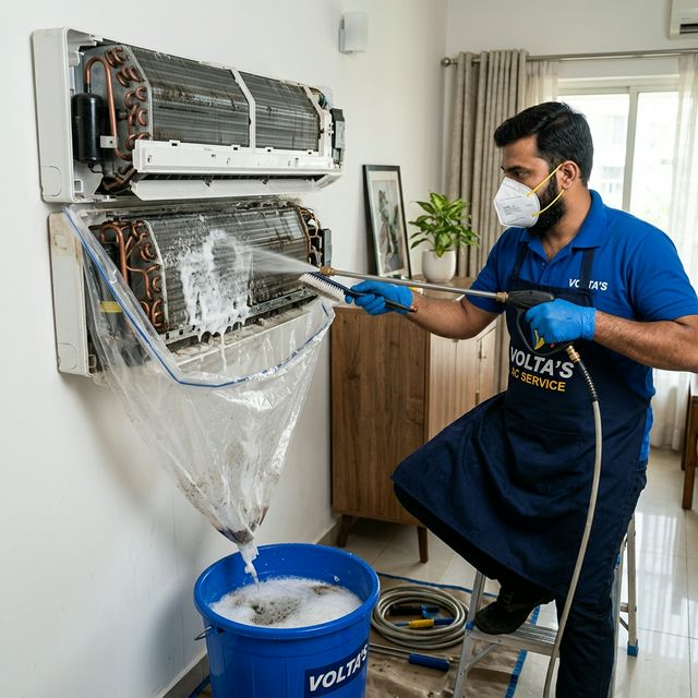AC Deep Cleaning by Volta's AC Fix Delhi